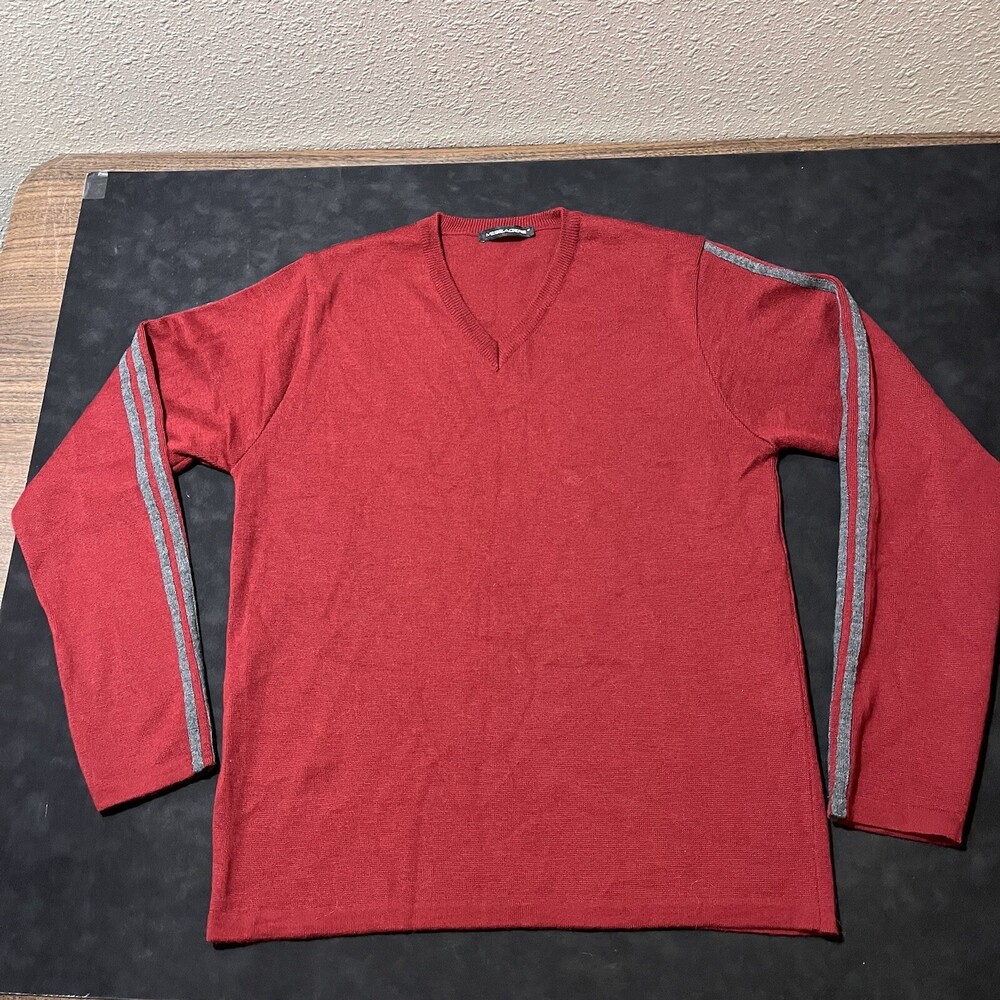 Merino Wool Italy Striped Knit Designer Messagerie Men Pullover Sweater Vintage